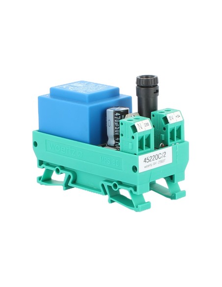 Woertz 45220C/2 Miniature Regulated Power Supply th 35 230v ac 24vdc